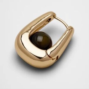 Resin Single Bead Hoop Earrings